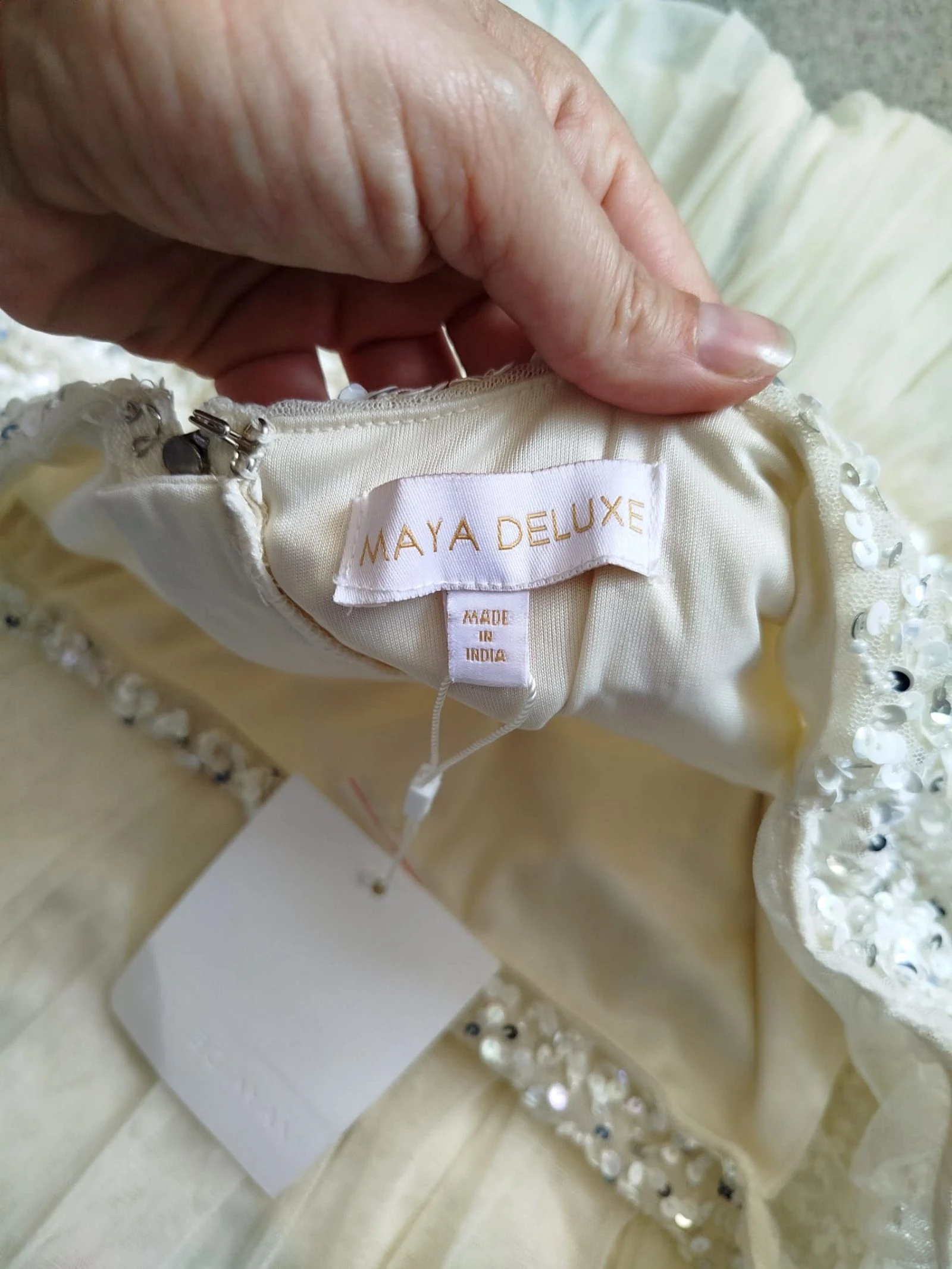 Maya deluxe beaded Bardot midi dress 42 – photo 7